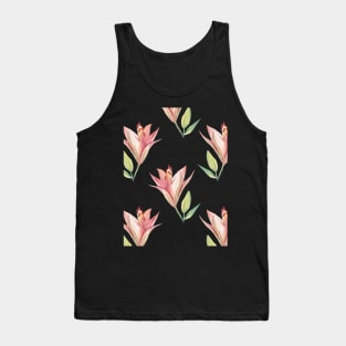 Watercolor Flower Repeated Pattern Tank Top